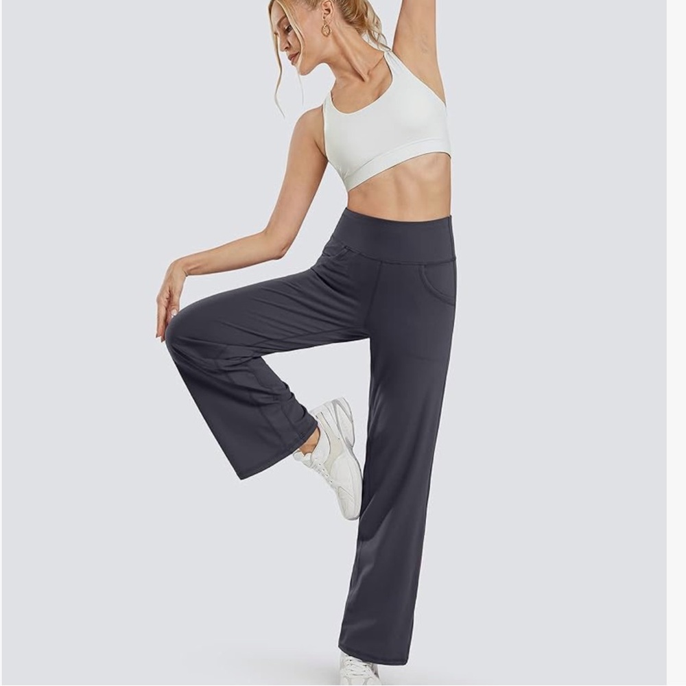 Wide Leg Yoga Pants | Deep Grey